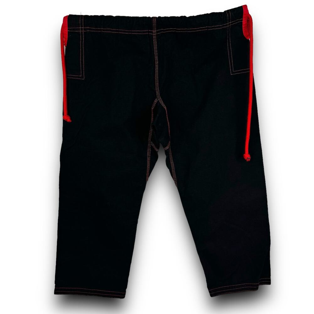 Global Martial Arts Jui Jitsu Gi Pants Drawstring Waist Black Red Size A-0